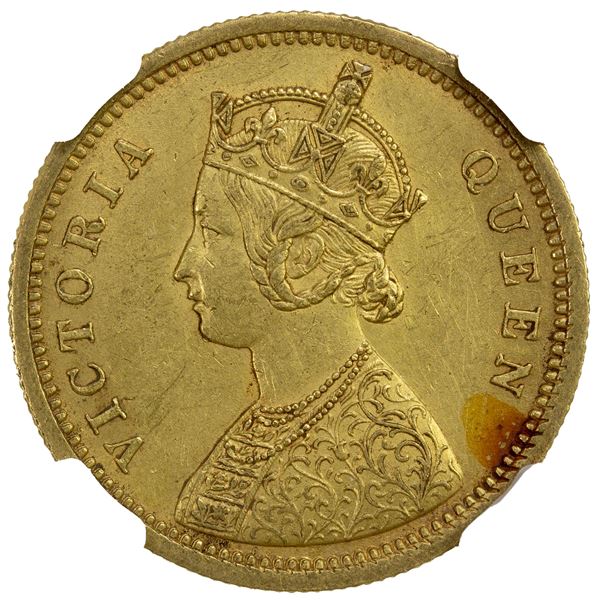 BRITISH INDIA: Victoria, Queen, 1837-1876, AV mohur, 1862(c), NGC AU58