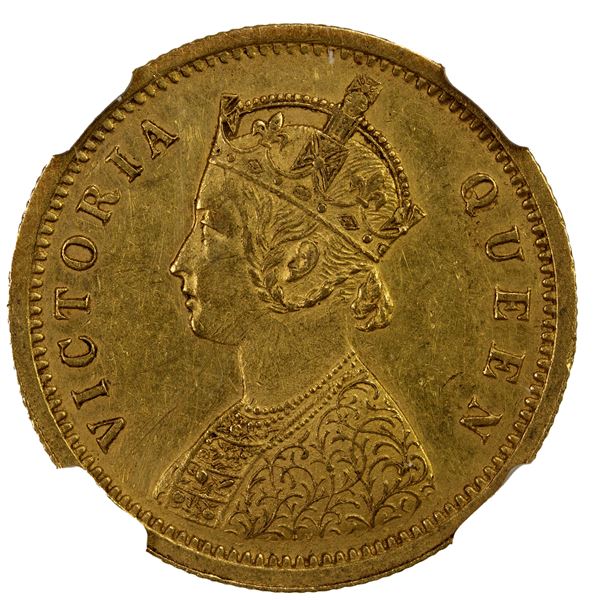 BRITISH INDIA: Victoria, Queen, 1837-1876, AV mohur, 1862(c), NGC AU details