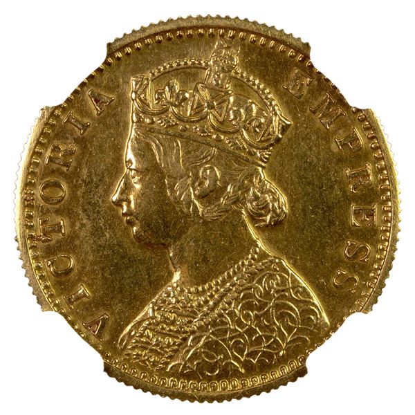 BRITISH INDIA: Victoria, Empress, 1876-1901, AV 5 rupees, 1879(b), NGC Proof 62