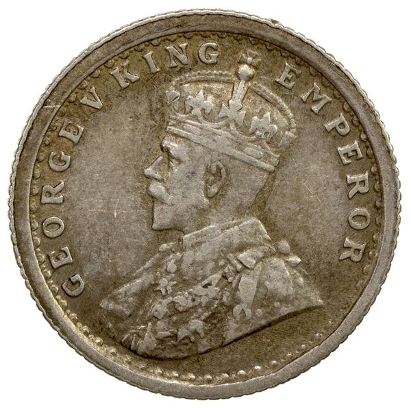 BRITISH INDIA: George V, AR ¼ rupee, 1911(c), EF