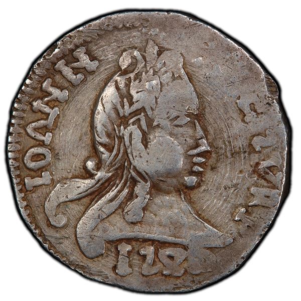 GOA: João V, 1706-1750, AR rupia, 1744, PCGS AU50