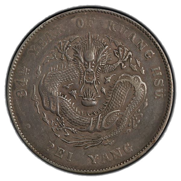 CHIHLI: AR dollar, Peiyang, Tientsin, year 34 (1908), PCGS EF details