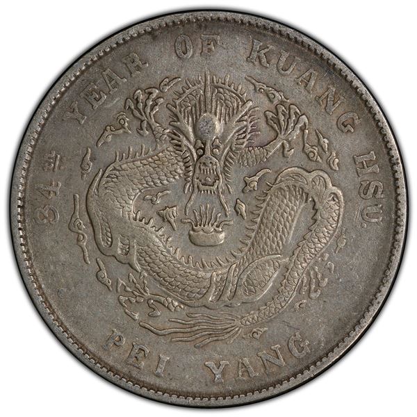 CHIHLI: AR dollar, Peiyang, Tientsin, year 34 (1908), PCGS EF40
