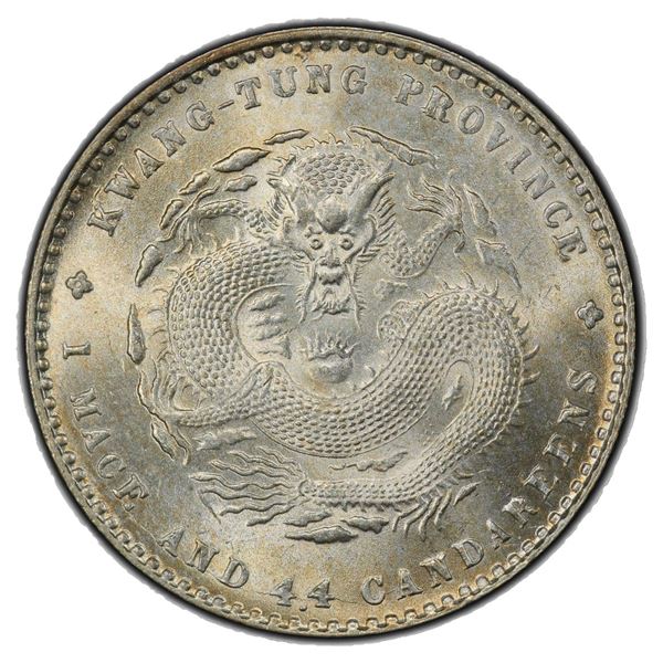KWANGTUNG: AR 20 cents, ND (1890-1908), PCGS MS65