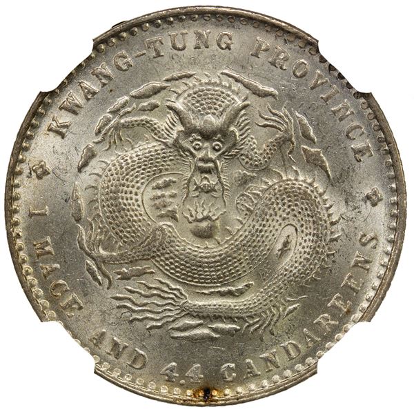 KWANGTUNG: AR 20 cents, ND (1890-1908), NGC MS63