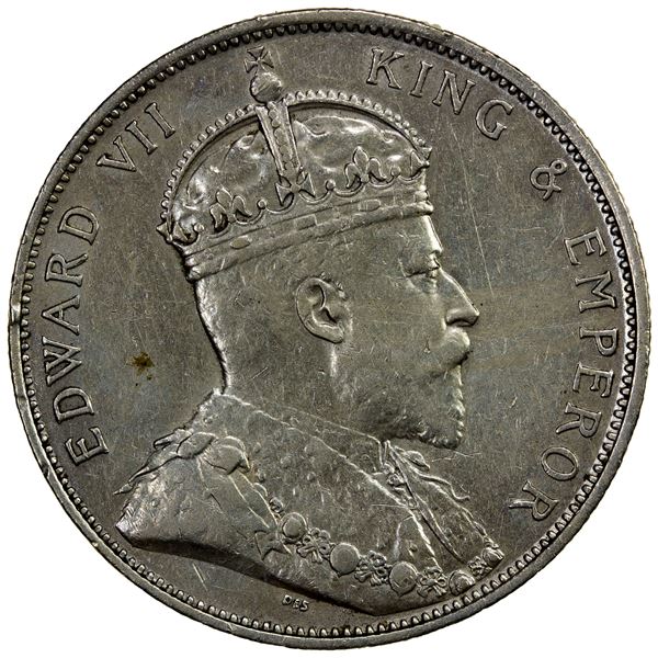 HONG KONG: AR 50 cents, 1905, EF