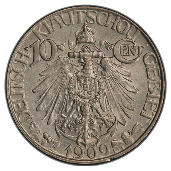 KIAUCHAU: Wilhelm II, 1898-1914, 10 cents, 1909, PCGS MS63