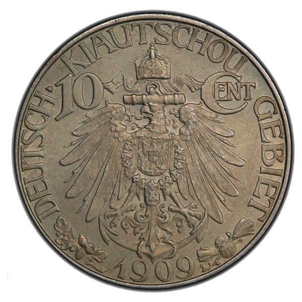 KIAUCHAU: Wilhelm II, 1898-1914, 10 cents, 1909, PCGS MS62