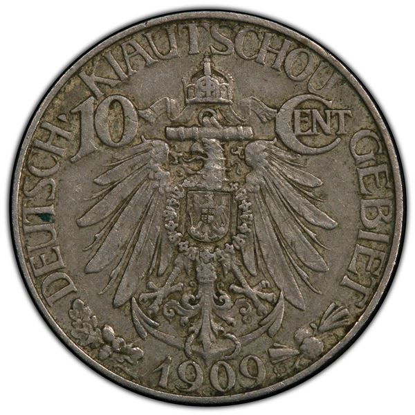 KIAUCHAU: Wilhelm II, 1898-1914, 10 cents, 1909, PCGS AU53