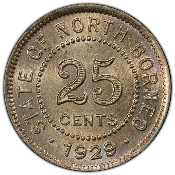 BRITISH NORTH BORNEO: 5 cents, 1929-H, PCGS MS64