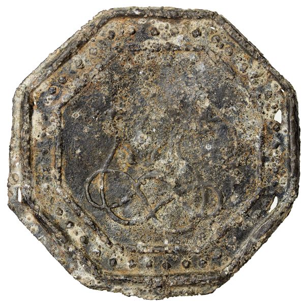 BURMESE KINGDOMS: Anonymous, 17th-18th century, octagonal cast large tin coin (22.94g), crude VF