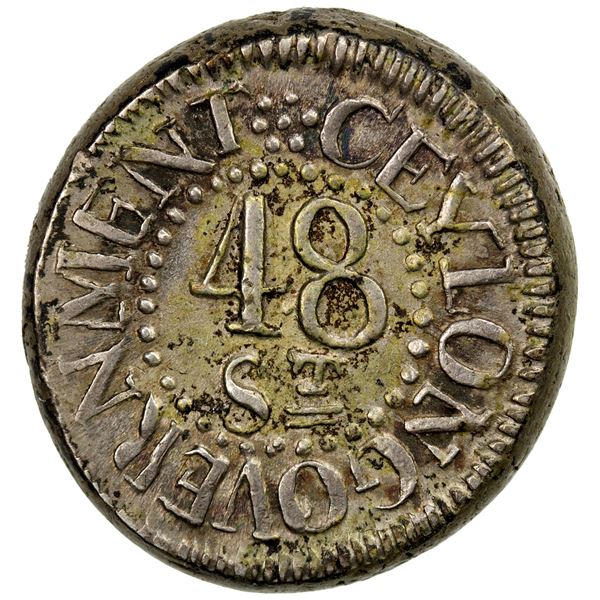 CEYLON: George III, AR 48 stivers, 1808, EF