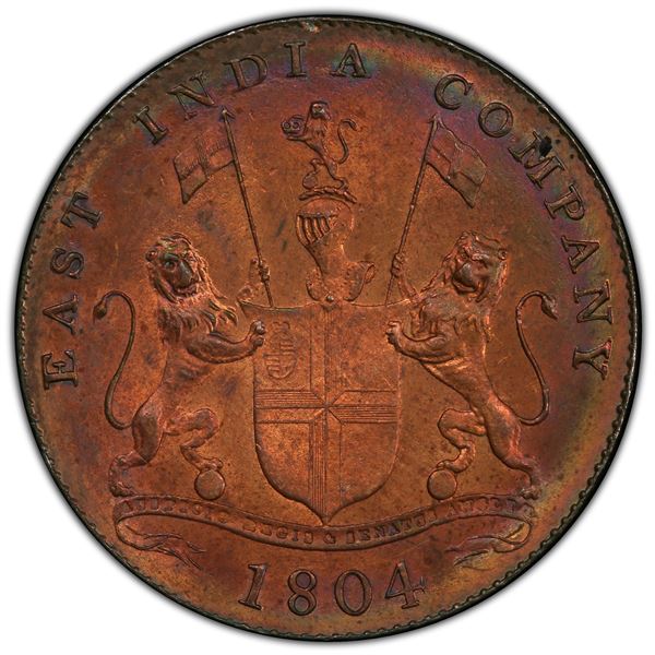 SUMATRA: AE 4 keping, 1804/AH1219, PCGS MS64 RB