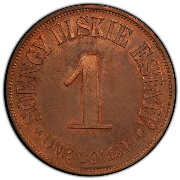 SUMATRA: AE dollar, ND (1890-1912), PCGS Proof 64 RB
