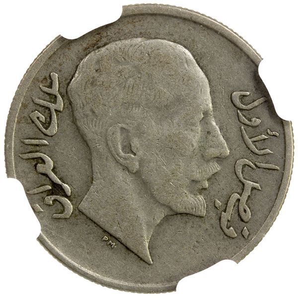 IRAQ: Faisal I, 1921-1933, AR 20 fils, 1933/AH1252 (sic), NGC VF35 35