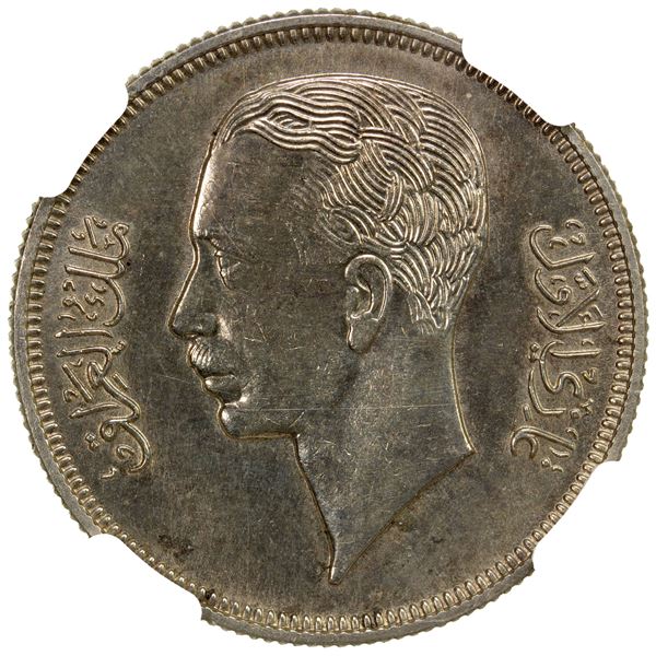 IRAQ: Ghazi I, 1933-1939, AR 50 fils, 1937/AH1356, NGC MS62