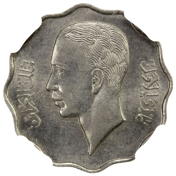 IRAQ: Ghazi I, 1933-1939, nickel 4 fils, 1939/AH1358, NGC MS62