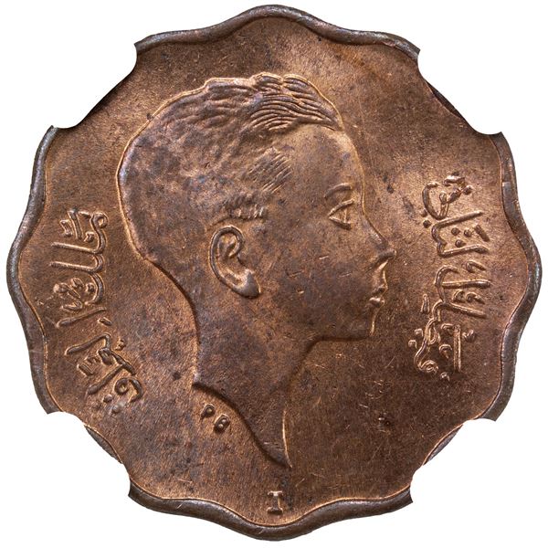 IRAQ: Faisal II, 1939-1958, AE 4 fils, 1943-I/AH1362, NGC MS63 RB
