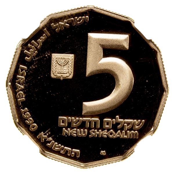 ISRAEL: AV 5 new sheqalim, JE5750/1990, NGC PF69 Ultra Cameo