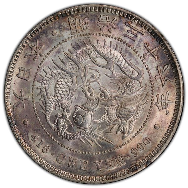 JAPAN: Meiji, 1868-1912, AR yen, year 36 (1904), PCGS MS63