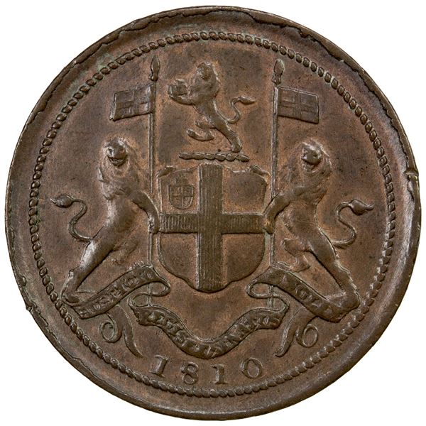 PENANG: AE ½ cent, 1810, EF-AU