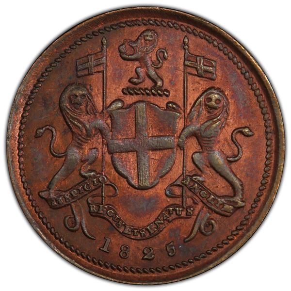 PENANG: AE ½ cent, 1825, PCGS MS63 BN