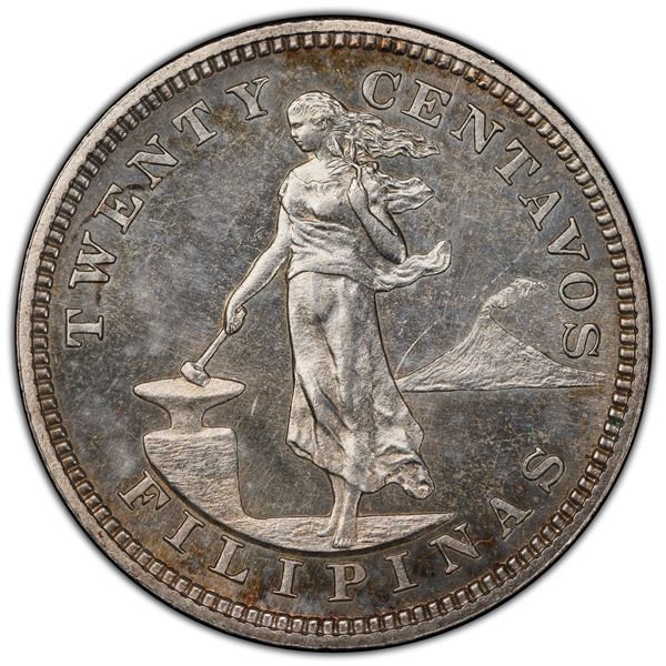 PHILIPPINES: U.S. Territory, AR 20 centavos, 1904, PCGS Proof 63