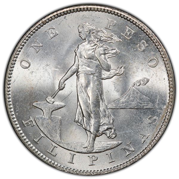 PHILIPPINES: U.S. Territory, AR peso, 1904-S, PCGS MS63