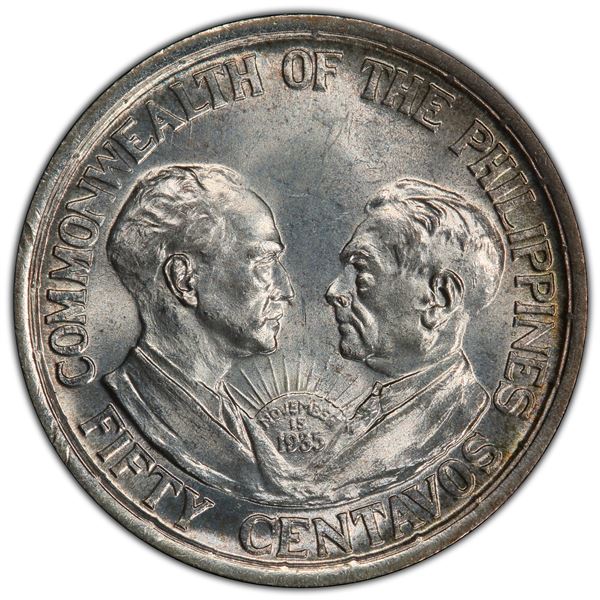 PHILIPPINES: Commonwealth, AR 50 centavos, 1936-M, PCGS MS65