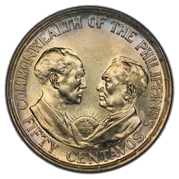 PHILIPPINES: Commonwealth, AR 50 centavos, 1936-M, PCGS MS63