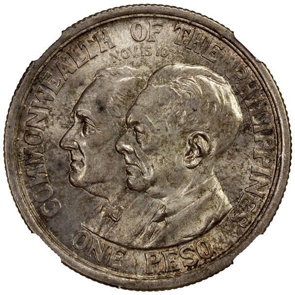 PHILIPPINES: Commonwealth, AR peso, 1936-M, NGC MS65