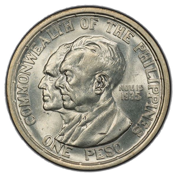 PHILIPPINES: Commonwealth, AR peso, 1936-M, PCGS MS65