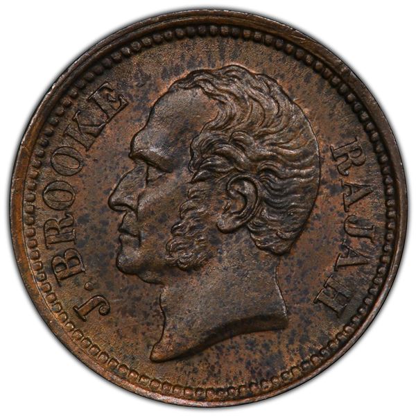 SARAWAK: AE ¼ cent, 1863, PCGS MS63 BN