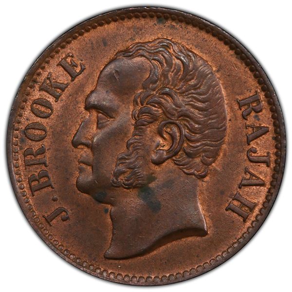 SARAWAK: AE ½ cent, 1863, PCGS MS63 BN