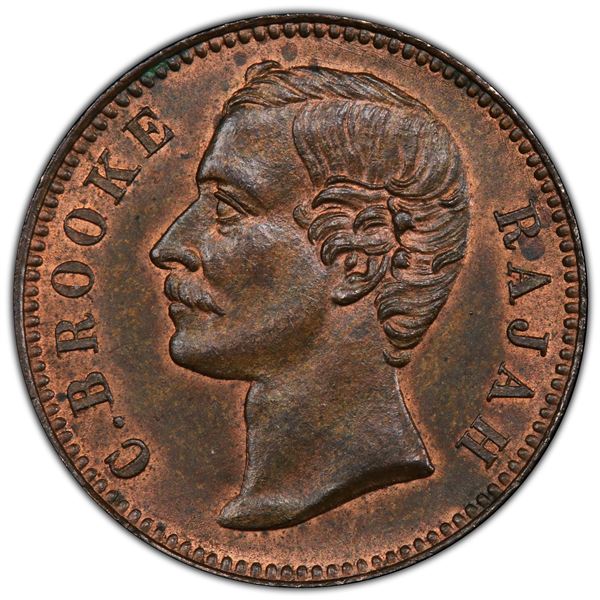SARAWAK: AE ½ cent, 1879, PCGS MS64 BN