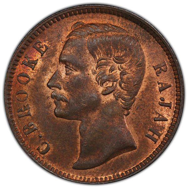 SARAWAK: AE cent, 1870, PCGS MS63 RB