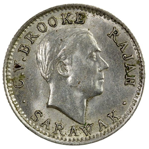 SARAWAK: Charles V. Brooke, 1917-1946, BI 5 cents, 1920-H, Choice AU