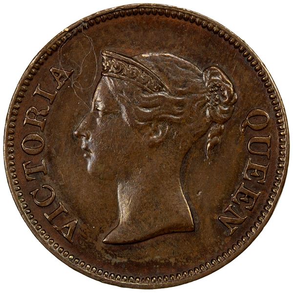 STRAITS SETTLEMENTS: AE ¼ cent, 1862, UNC