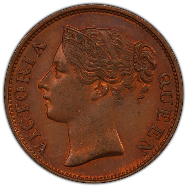 STRAITS SETTLEMENTS: AE ½ cent, 1862, PCGS MS64 BN