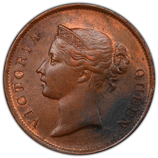 STRAITS SETTLEMENTS: AE ½ cent, 1862, PCGS MS62 BN