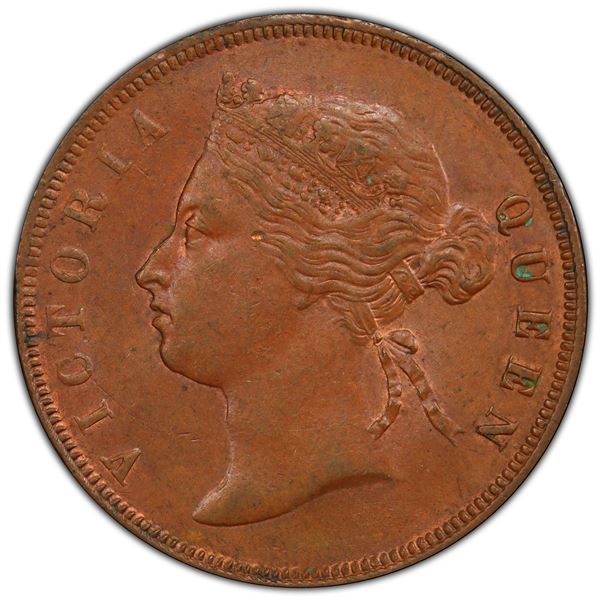 STRAITS SETTLEMENTS: AE cent, 1876, PCGS MS62 BN
