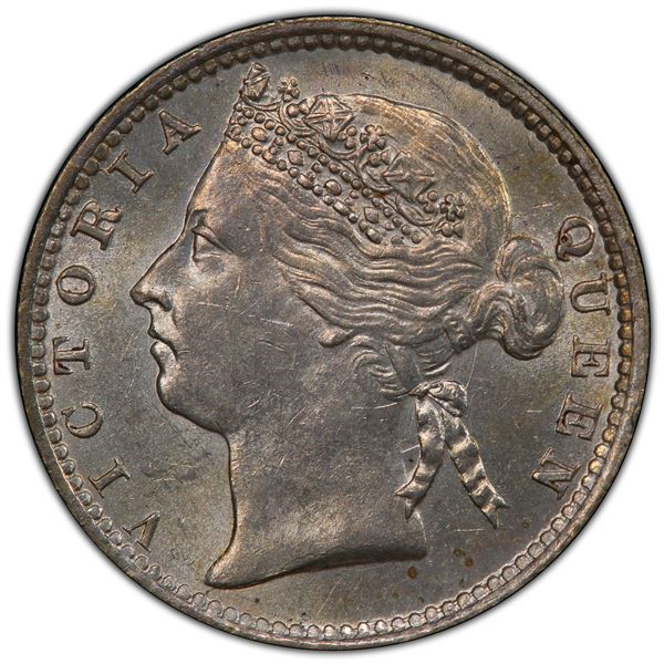 STRAITS SETTLEMENTS: AR 10 cents, 1895, PCGS MS62