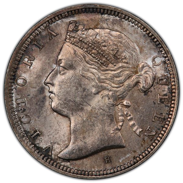 STRAITS SETTLEMENTS: AR 20 cents, 1880-H, PCGS MS63