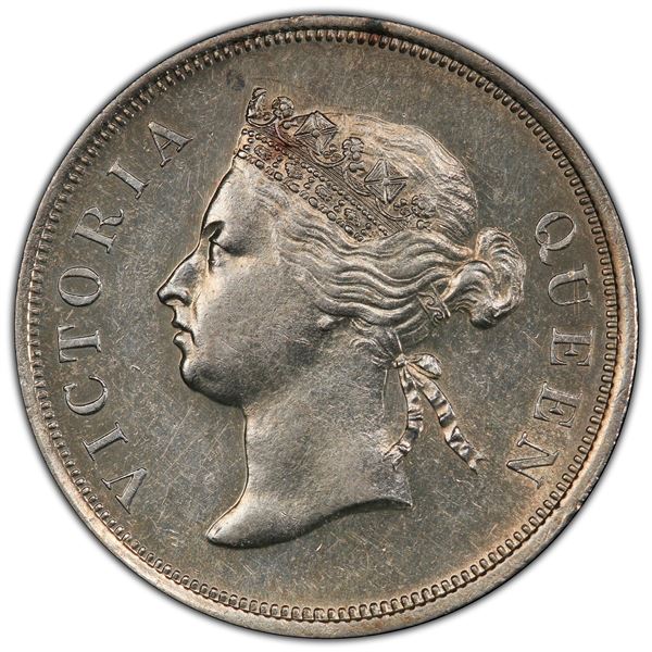 STRAITS SETTLEMENTS: AR 50 cents, 1891, PCGS AU58