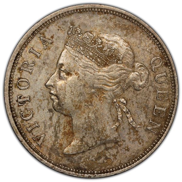 STRAITS SETTLEMENTS: AR 50 cents, 1900, PCGS EF45