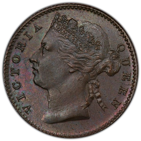 STRAITS SETTLEMENTS: AE ¼ cent, 1889, PCGS MS65 BN