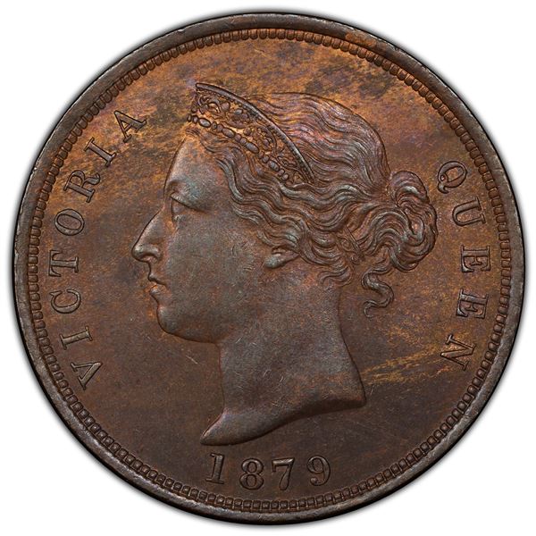 CYPRUS: Victoria, 1878-1901, AE piastre, 1879, PCGS MS62 BN