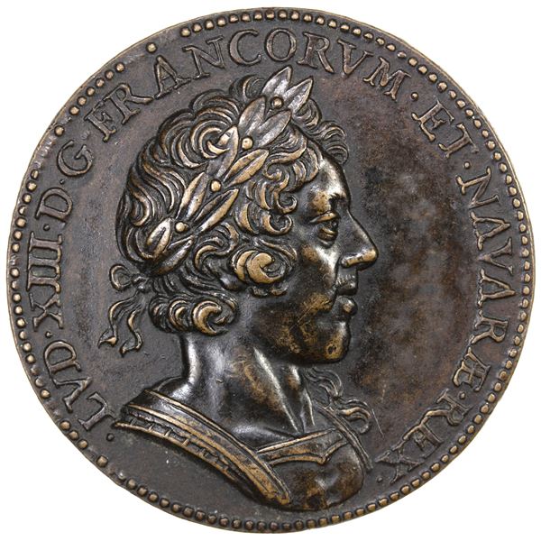 FRANCE: Louis XIII, AE medal, "1624" (likely 19th century), VF-EF