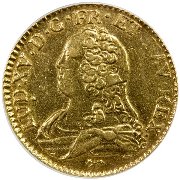 FRANCE: Louis XV, 1715-1774, AV louis d'or, 1726-A, ANACS  EF45 details