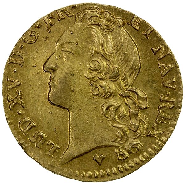 FRANCE: Louis XV, 1715-1774, AV louis d'or, Strasbourg, 1755-BB, UNC